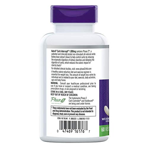 Natrol Carb Intercept with Phase 2 Carb Controller Capsules, White Kidney (Pack of 12) - Maple Wellness Supplements
