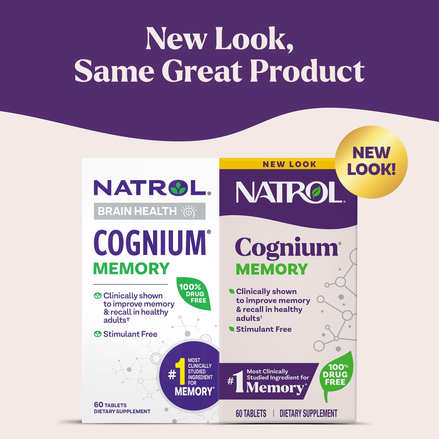 Natrol Cognium Memory, Brain Health Supplements for Adults, Brain Memory Supplements, Enhances Mental Agility in Healthy Adults, - Maple Wellness Supplements