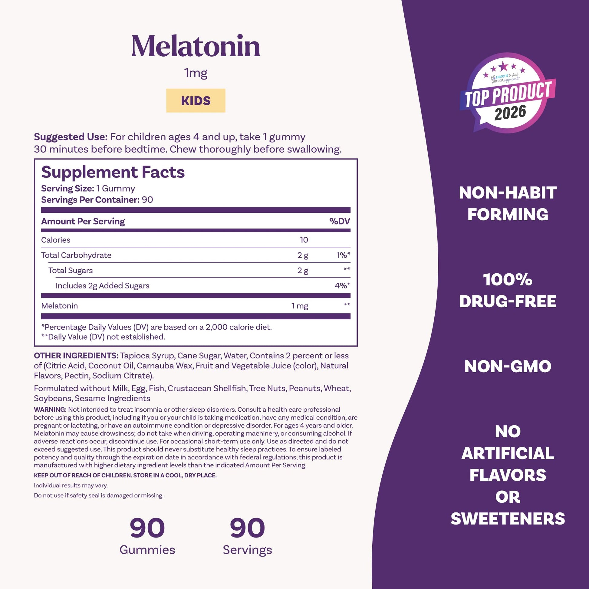 Natrol Kids Melatonin 1mg, for Restful Sleep, 90 Raspberry-Flavored Gummies - Maple Wellness Supplements