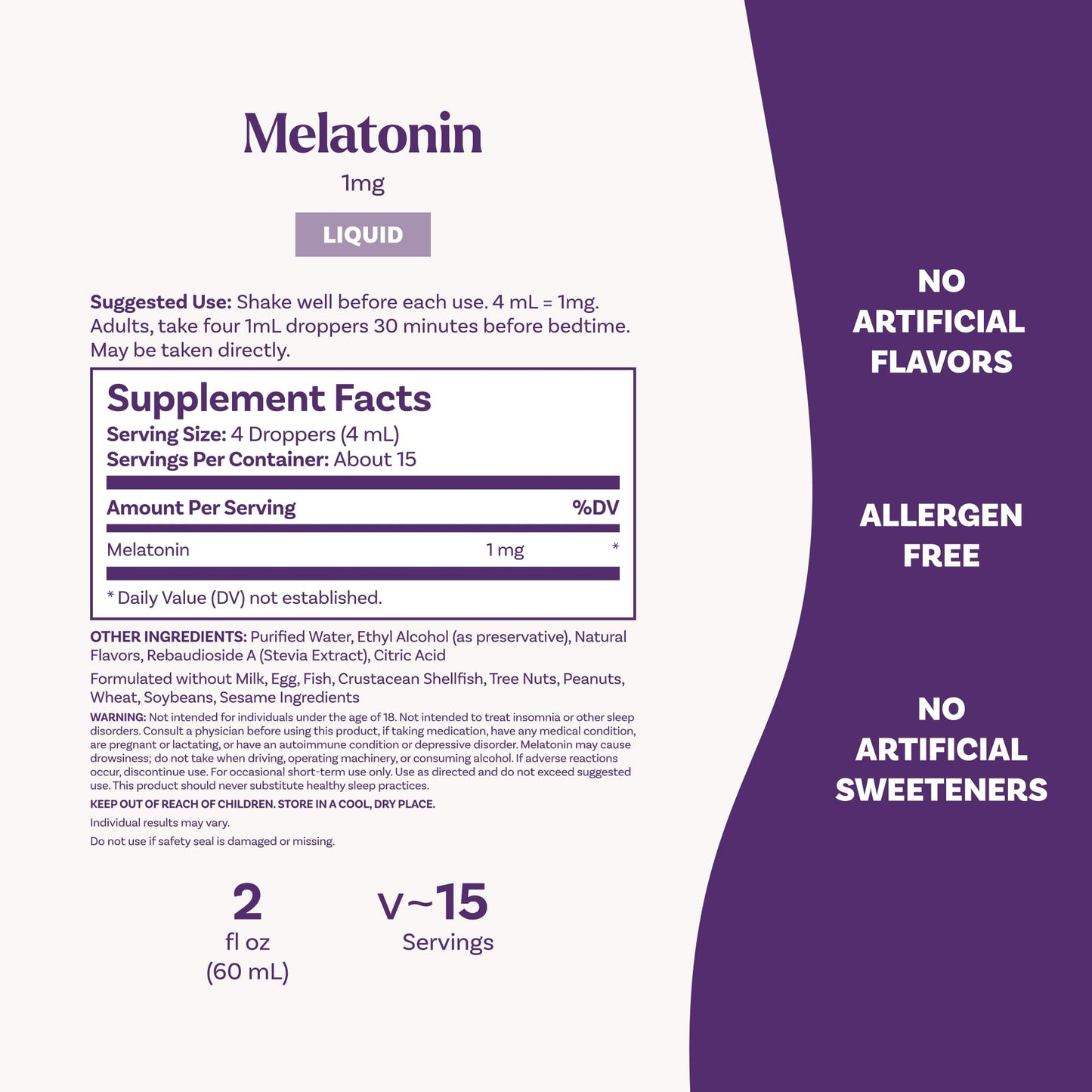 Natrol Liquid Melatonin 1 mg, Adult Melatonin Supplement to Fall Asleep Faster and Stay Asleep Longer, Wake Up Refreshed, - Maple Wellness Supplements