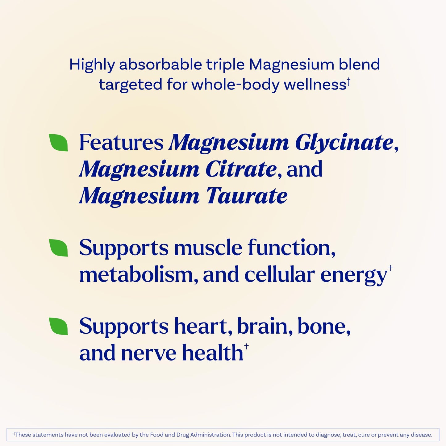 Natrol Triple Magnesium Complex Supplement, Glycinate, Citrate & Taurate 200mg High Absorption, Support Whole Body Wellness, 60 Capsules - Maple Wellness Supplements