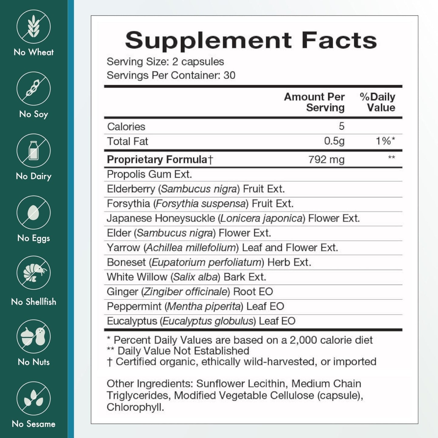 Natura Health Products Flew Away Supplement - Immune System Support & Seasonal Defense - Featuring Ginger, Elderberry, Propolis and Eucalyptus (60 Capsules) - Maple Wellness Supplements