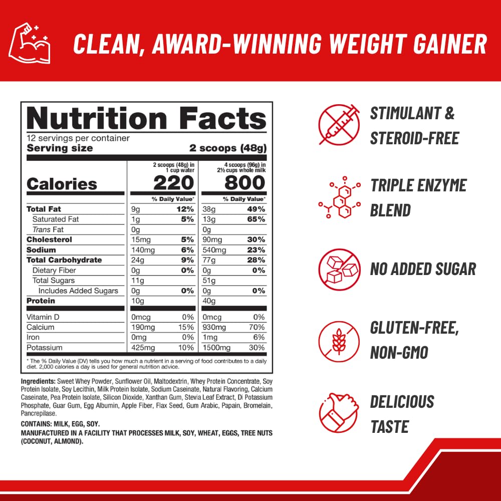 Naturade Weight Gain Nutrition Drink Mix for Healthy Weight Support, Balanced Calories with Protein, Vitamins & Minerals, Vanilla - 20.3 oz - Maple Wellness Supplements