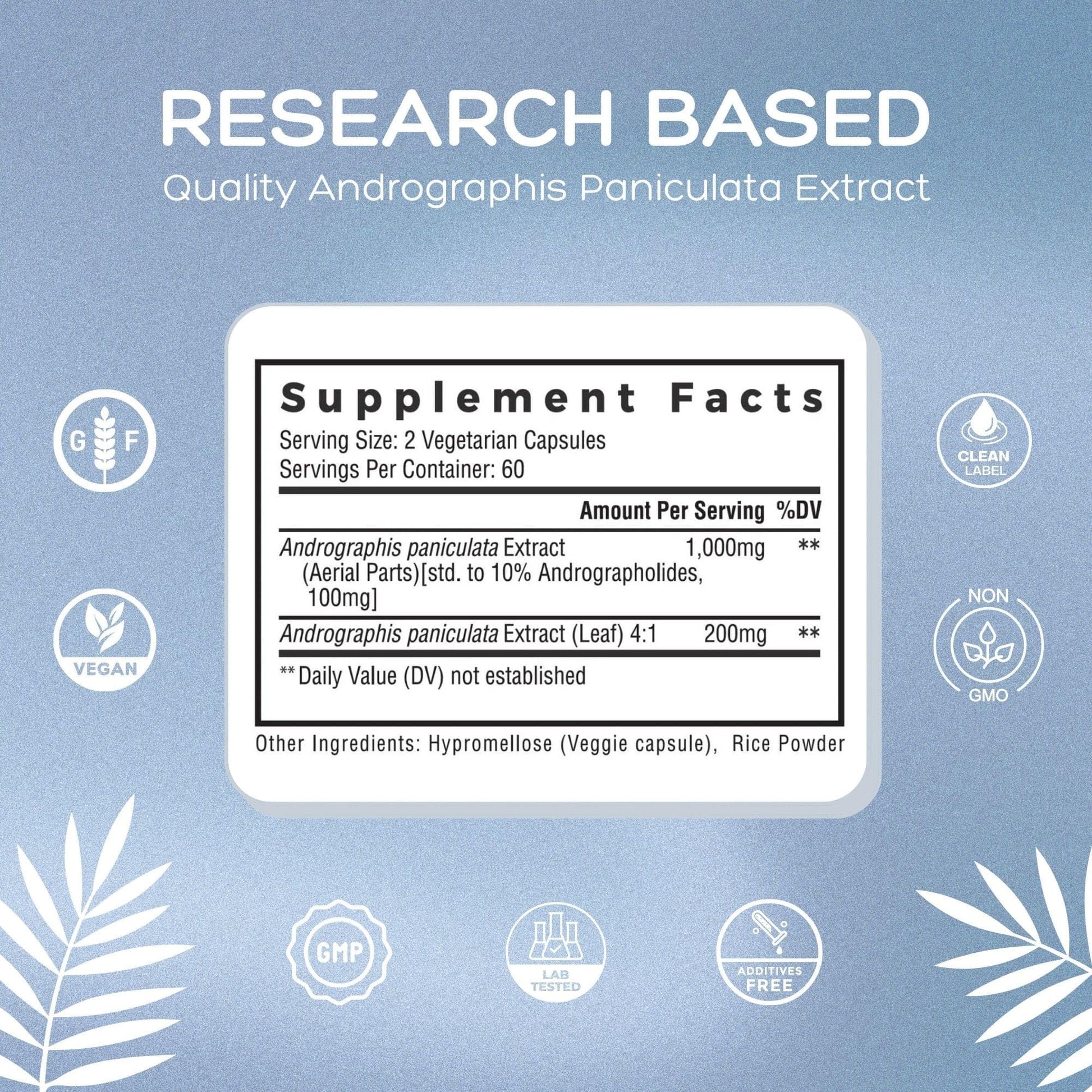 Natural Cure Labs Premium Andrographis Paniculata Extract 1,200mg – 100mg Standardized Andrographolides – Vegan Immune & Digestive Support Capsules – Non-GMO, Gluten-Free, Herbal Dietary Supplement - Maple Wellness Supplements
