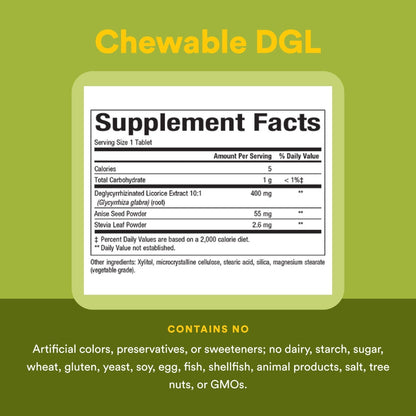 Natural Factors DGL Chewable - Digestive Support Supplement with Licorice Root Extract - Chewable Tablets Support Stomach Lining & Health - Non-GMO & Gluten-Free - Maple Wellness Supplements