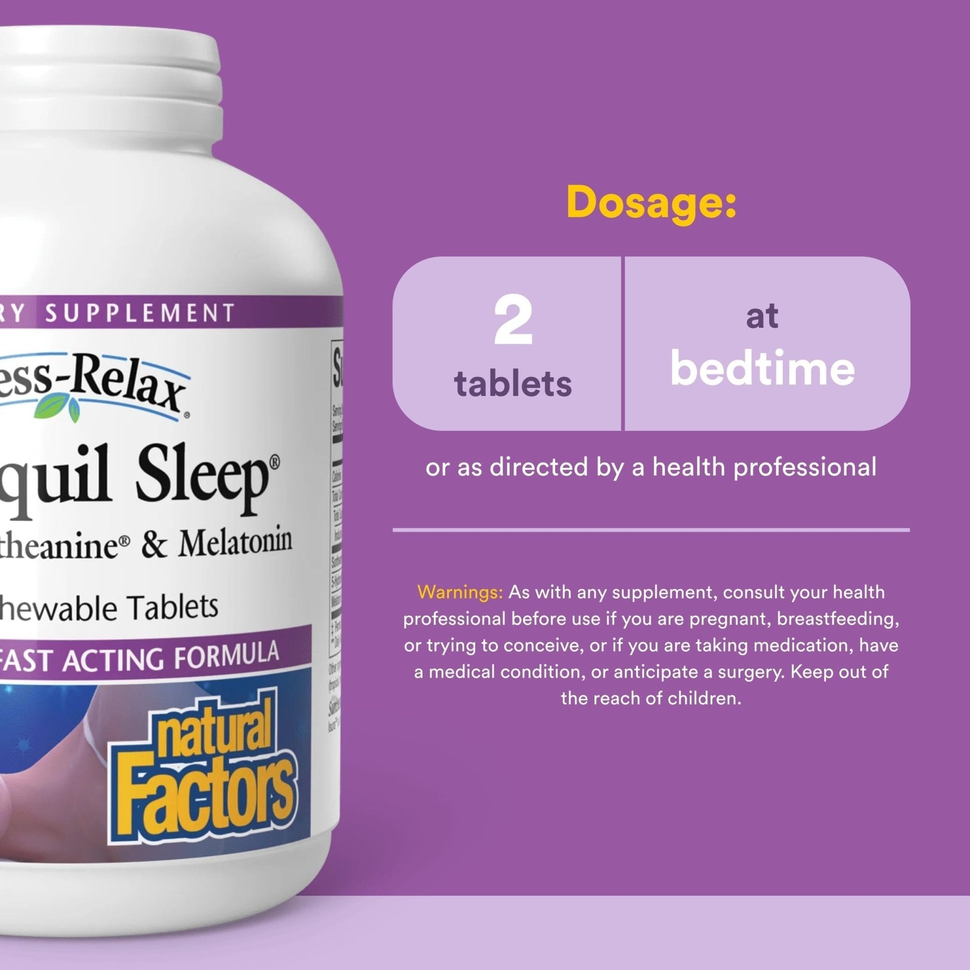 Natural Factors Stress-Relax Tranquil Sleep Tablet, 120 Count - Maple Wellness Supplements