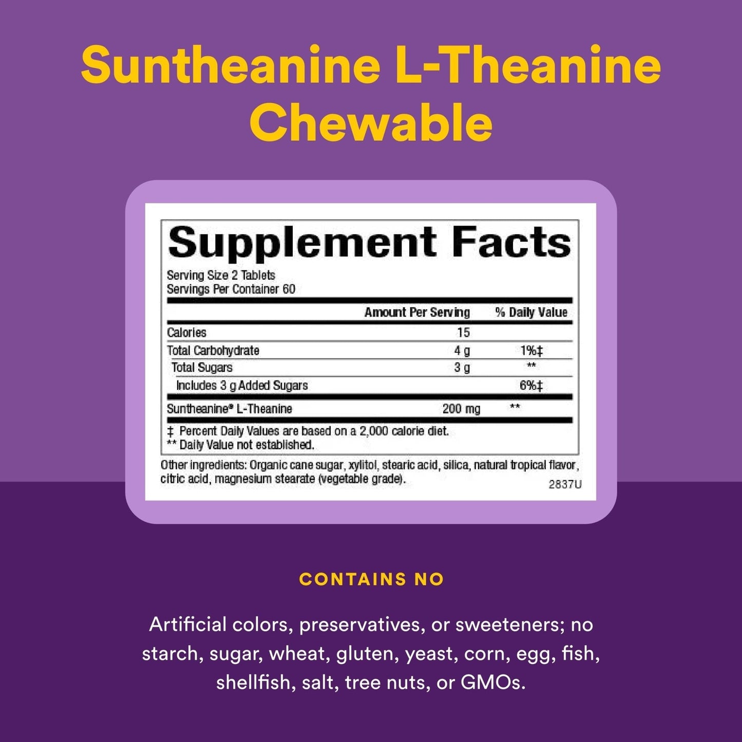 Natural Factors Suntheanine L-Theanine 100 mg - Health Supplement for Calm Outlook - L-Theanine Supplement Supports Relaxing Sleep & Aids Against Drowsiness - Maple Wellness Supplements