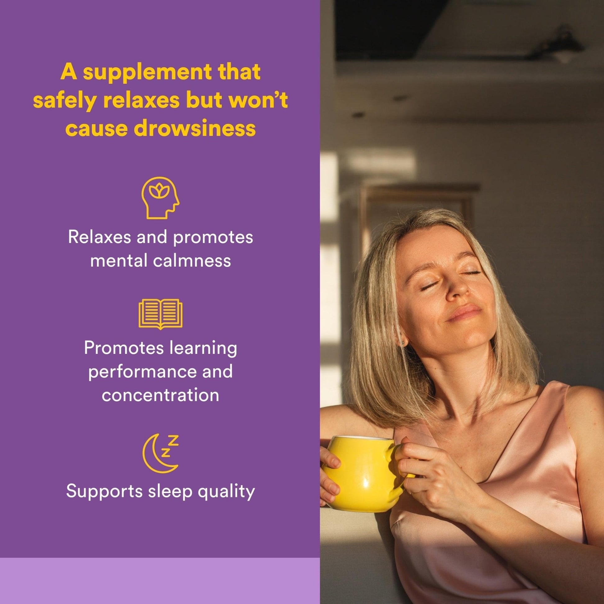 Natural Factors Suntheanine L-Theanine 100 mg - Health Supplement for Calm Outlook - L-Theanine Supplement Supports Relaxing Sleep & Aids Against Drowsiness - Maple Wellness Supplements