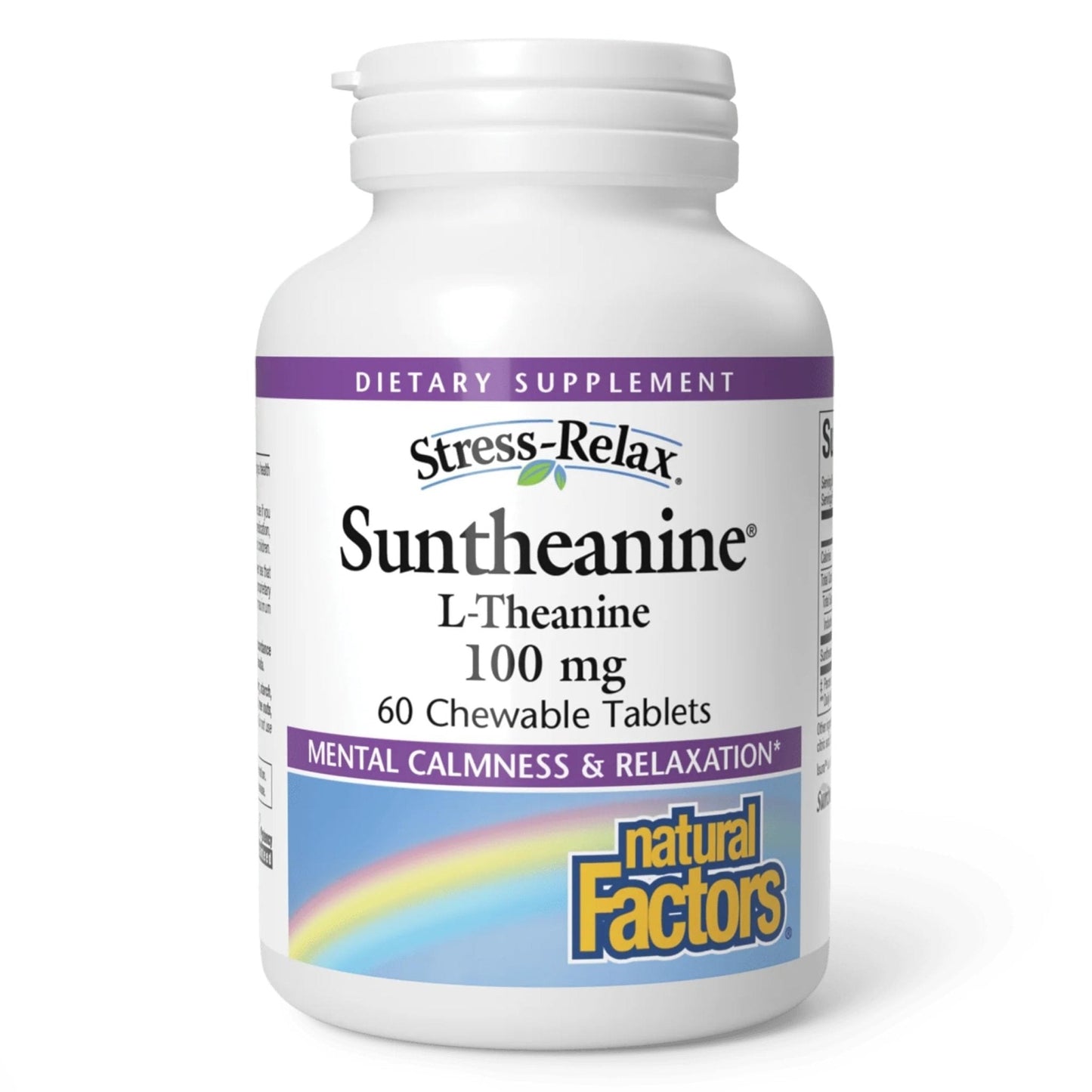Natural Factors Suntheanine L-Theanine 100 mg - Health Supplement for Calm Outlook - L-Theanine Supplement Supports Relaxing Sleep & Aids Against Drowsiness - Maple Wellness Supplements