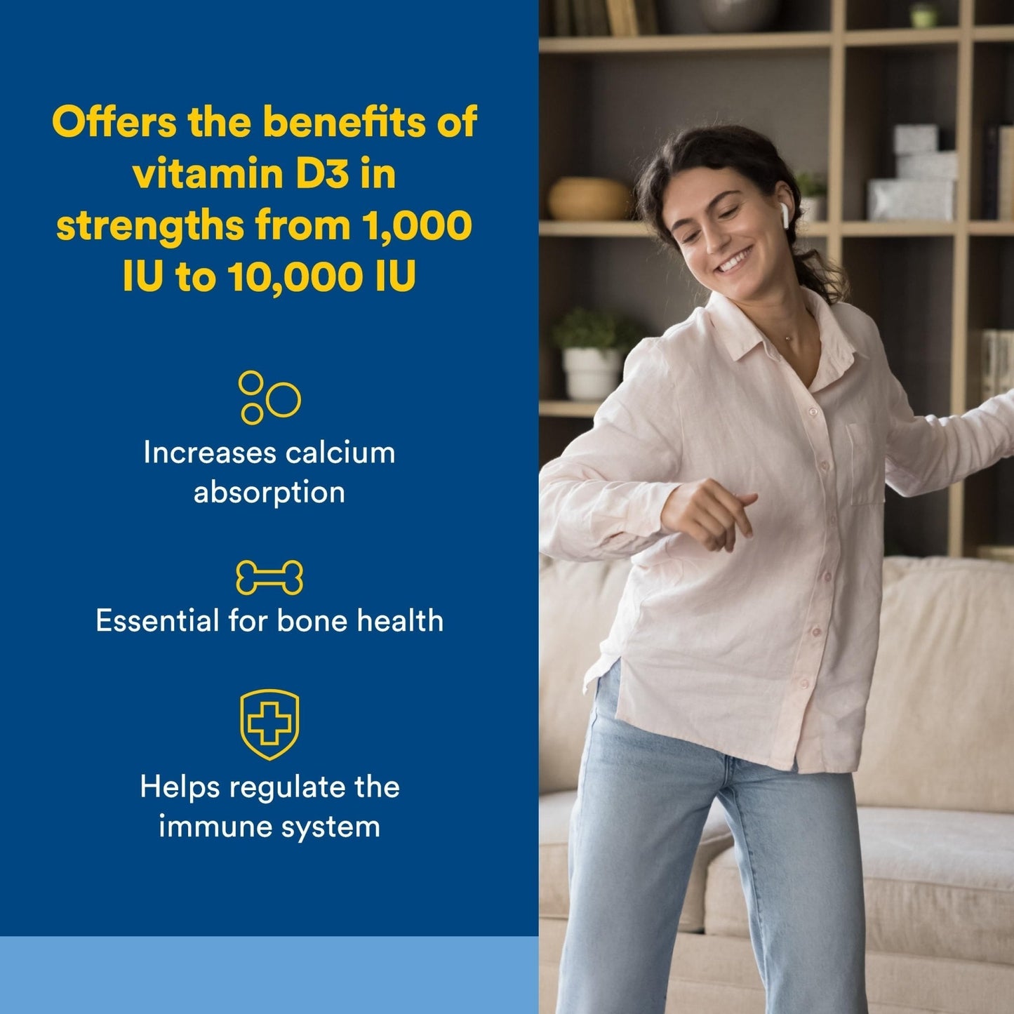 Natural Factors, Vitamin D3 5000 IU (125 mcg), Supports Strong Bones, Muscles and Immune Function, 360 Softgels - Maple Wellness Supplements