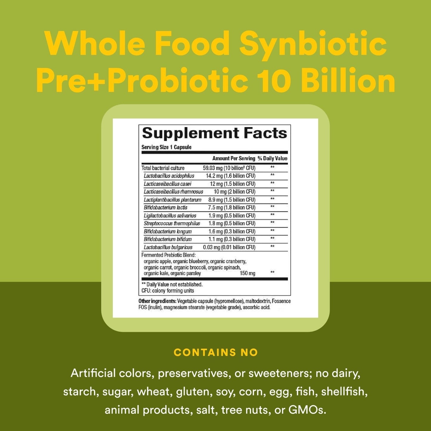 Natural Factors Whole Food Synbiotic Pre+Probiotic 10 Billion - Organic Gut & Digestive Health Supplement - Non-GMO, Gluten-Free & Dairy-Free - Maple Wellness Supplements