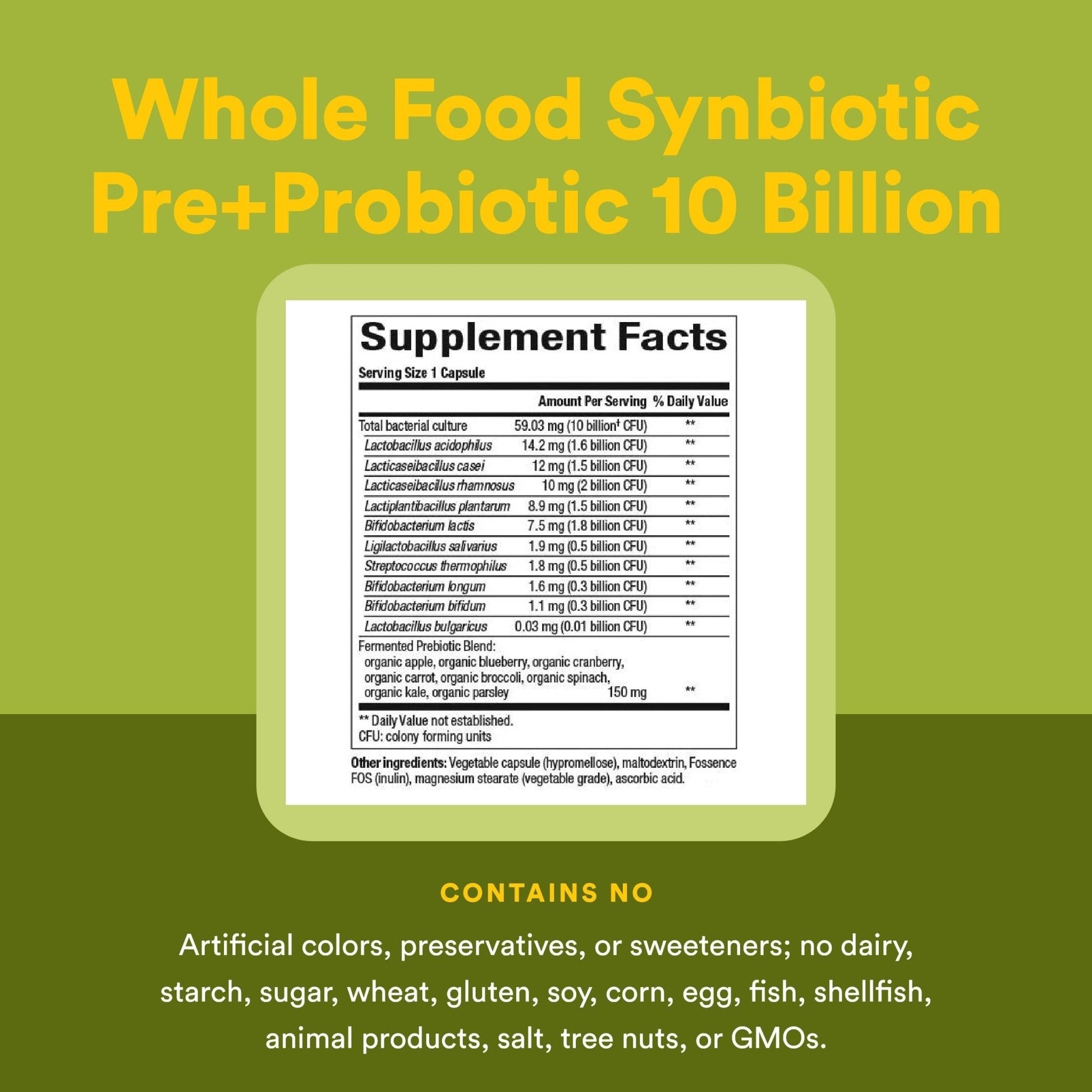 Natural Factors Whole Food Synbiotic Pre+Probiotic 10 Billion - Organic Gut & Digestive Health Supplement - Non-GMO, Gluten-Free & Dairy-Free - Maple Wellness Supplements