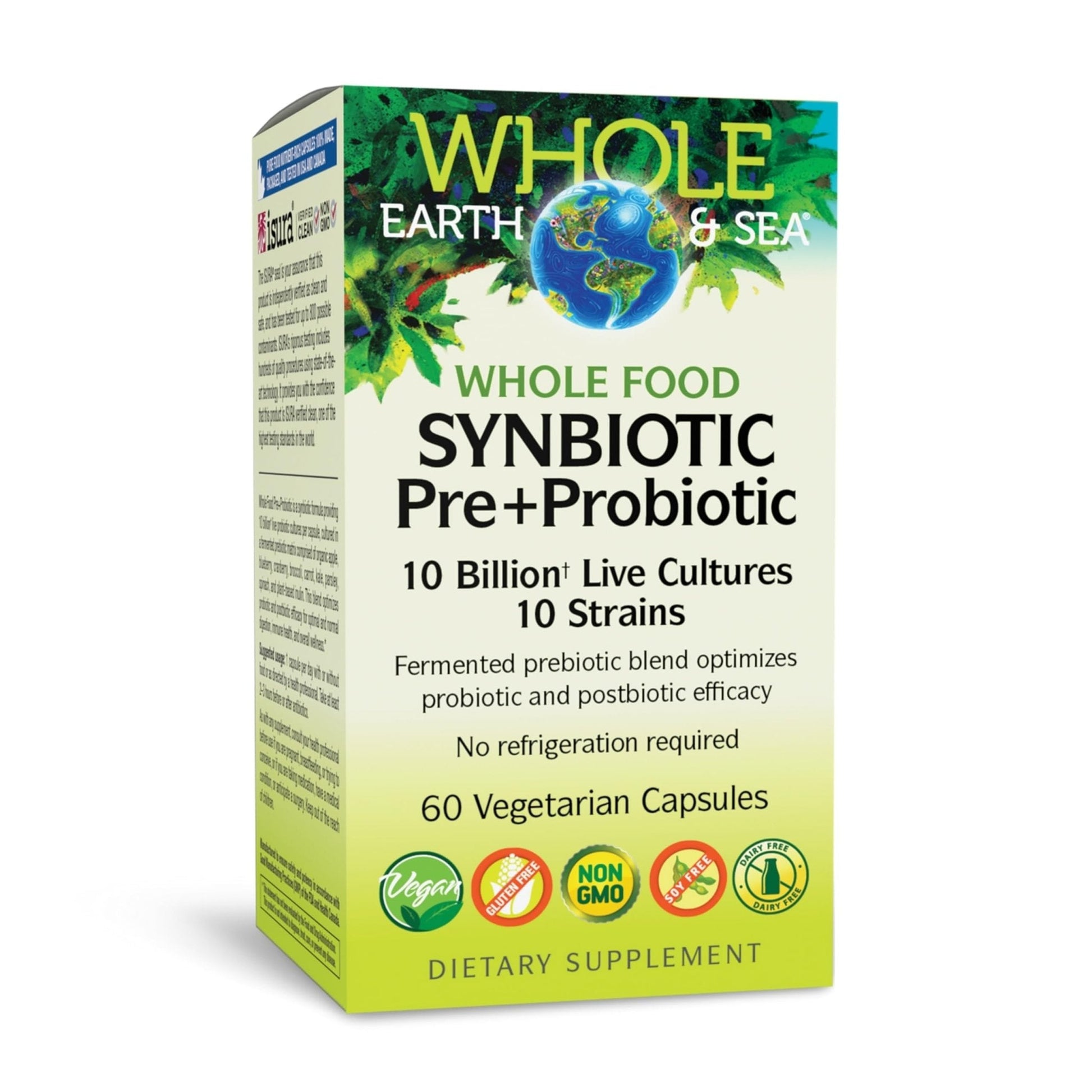 Natural Factors Whole Food Synbiotic Pre+Probiotic 10 Billion - Organic Gut & Digestive Health Supplement - Non-GMO, Gluten-Free & Dairy-Free - Maple Wellness Supplements
