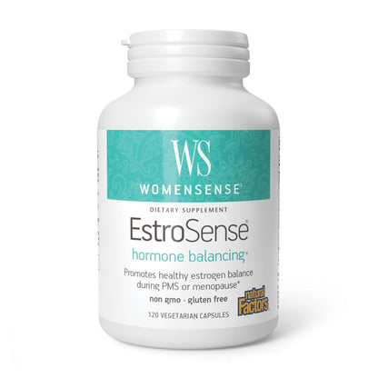 Natural Factors WomenSense EstroSense - Daily Hormonal Balance Support Supplement - Supports Healthy Menstration & Menopause - Non-GMO Natural Supplement - 120 Vegetarian Capsules (60 Servings) - Maple Wellness Supplements