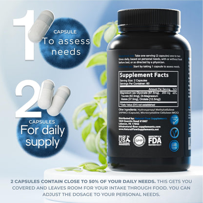 Natural Flow 4X Magnesium Supplement, Magnesium Glycinate, Taurate, Malate, Orotate Complex, Calm Sleep and Cramp Support Blend - Maple Wellness Supplements