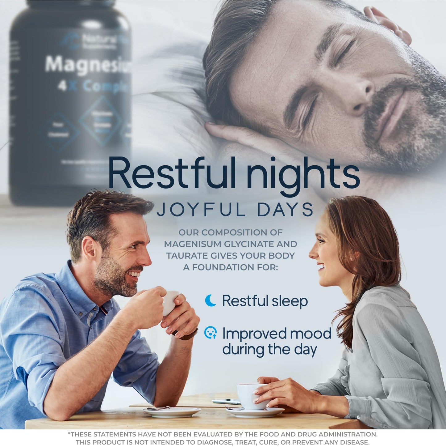 Natural Flow 4X Magnesium Supplement, Magnesium Glycinate, Taurate, Malate, Orotate Complex, Calm Sleep and Cramp Support Blend, No Mag Citrate or Oxide, 120 Capsules - Maple Wellness Supplements