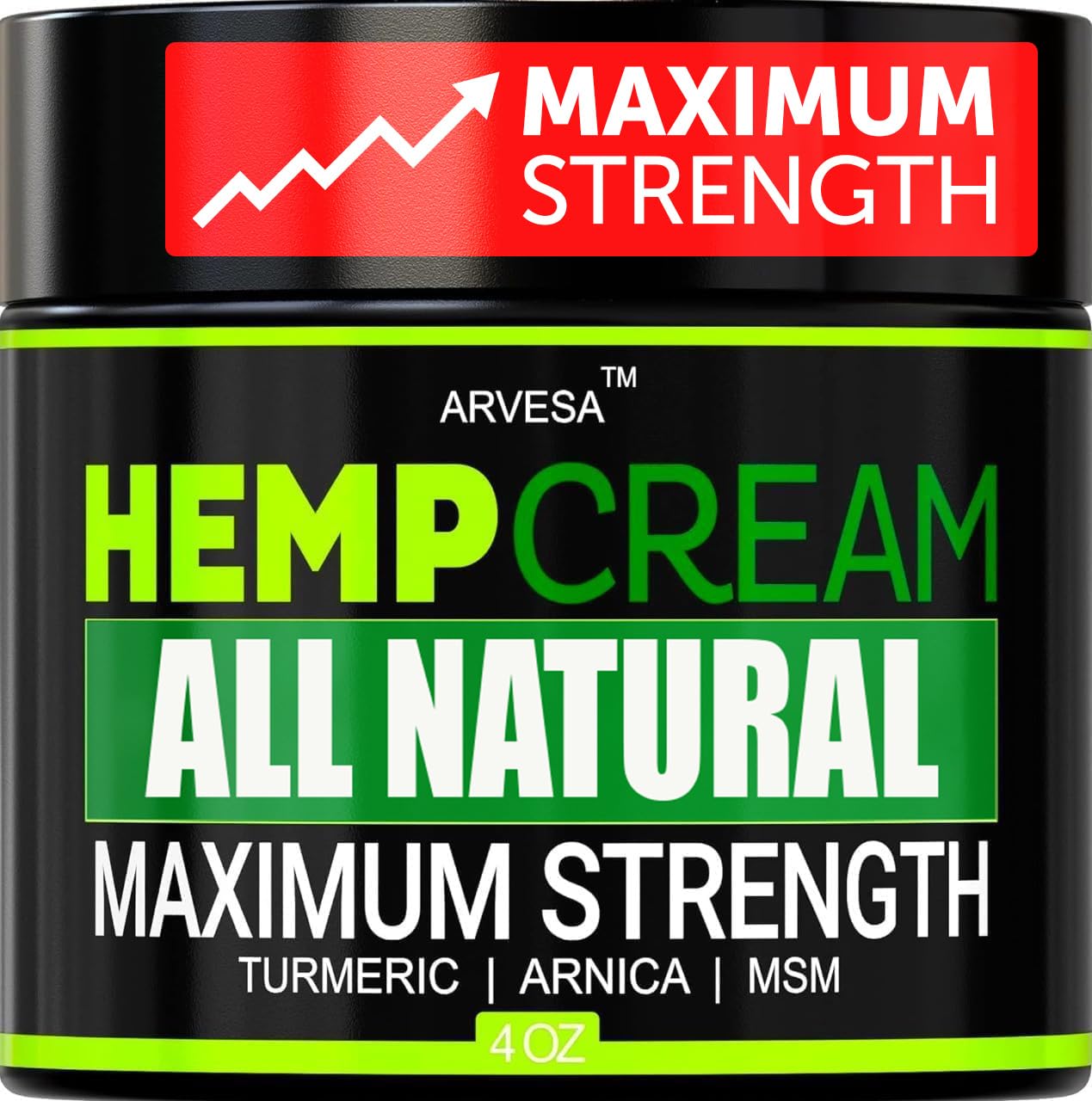 Natural Hemp Cream - Maximum Strength Gel - Hemp Cream with Arnica, MSM, Glucosamine, Menthol, Aloe, Turmeric, Boswellia - Fast Absorption, Non-Greasy, Lightweight - Advanced Formula - 4 oz - Maple Wellness Supplements