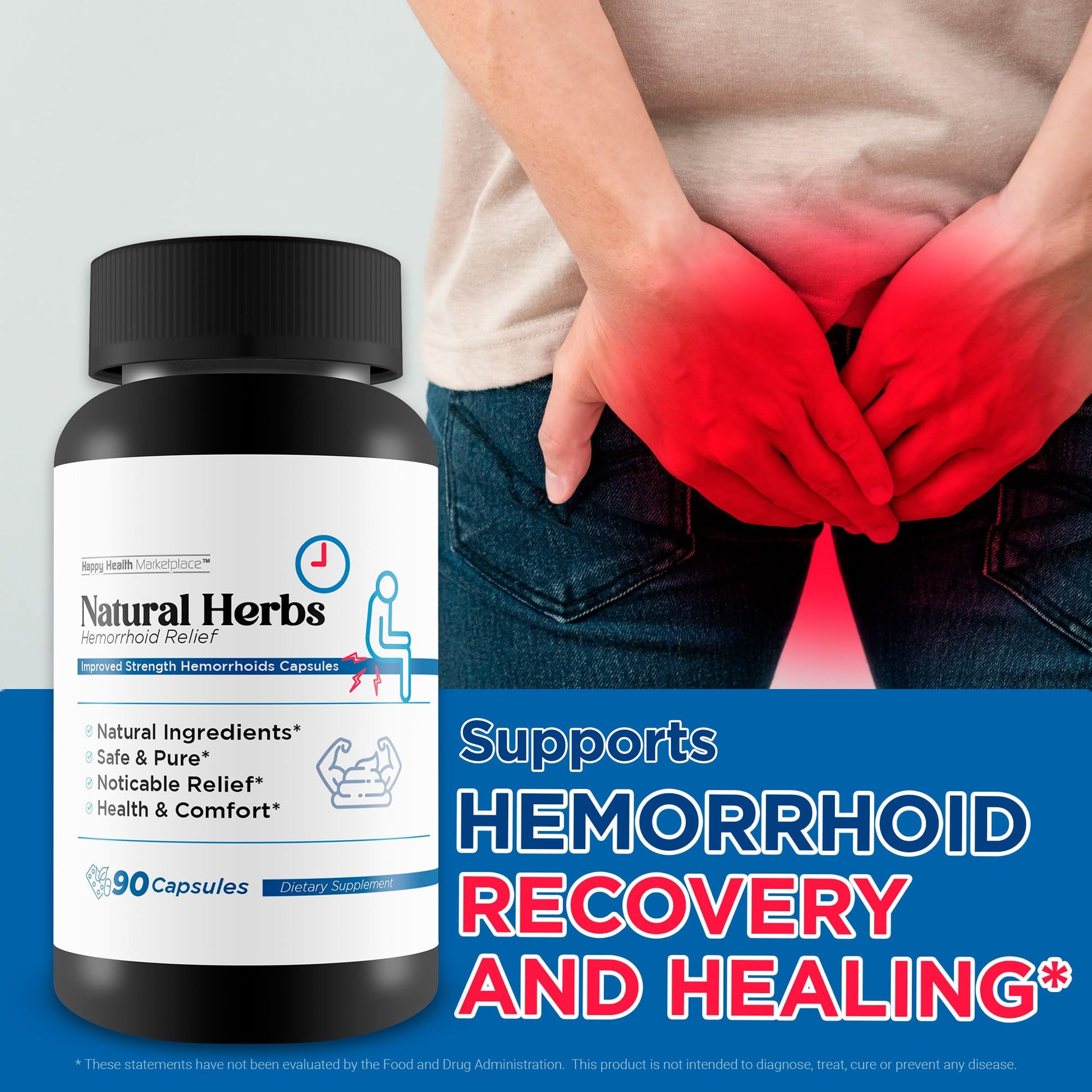 Natural Herbs Hemorrhoids Capsules - Our Best Hemorrhoid Relief Supplement - Premium Natural Herbs Strength Hemorrhoids Capsules - Hemorrhoids Natural Herbs Hemorrhoid Treatment Hemorrhoids Treatment - Maple Wellness Supplements