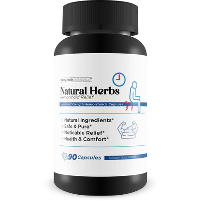 Natural Herbs Hemorrhoids Capsules - Our Best Hemorrhoid Relief Supplement - Premium Natural Herbs Strength Hemorrhoids Capsules - Hemorrhoids Natural Herbs Hemorrhoid Treatment Hemorrhoids Treatment - Maple Wellness Supplements