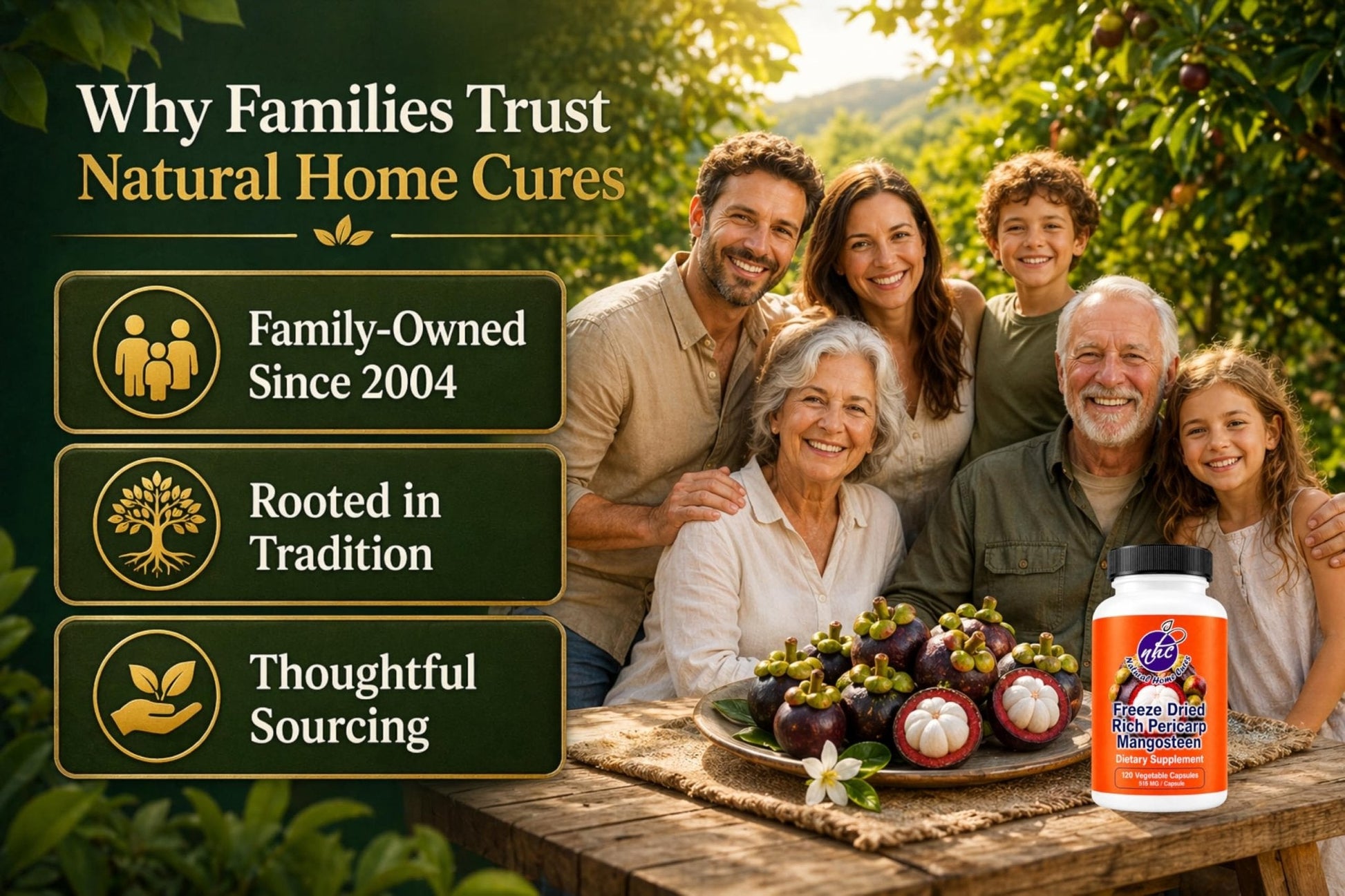 Natural Home Cures Freeze-Dried Mangosteen Rich Pericarp Capsules – 56+ Xanthones & Flavonoids, High ORAC Antioxidant Support, 515 mg, 120 Vegan Capsules - Maple Wellness Supplements