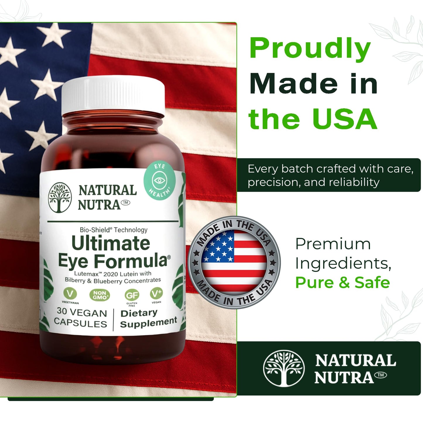 Natural Nutra Ultimate Eye Health Supplement - Bilberry & Blueberry Extract Blend for Day and Night Vision Support, Promotes Color Perception & Eye Clarity - Non-GMO, Vegan - 30 Capsules (Pack of 3) - Maple Wellness Supplements