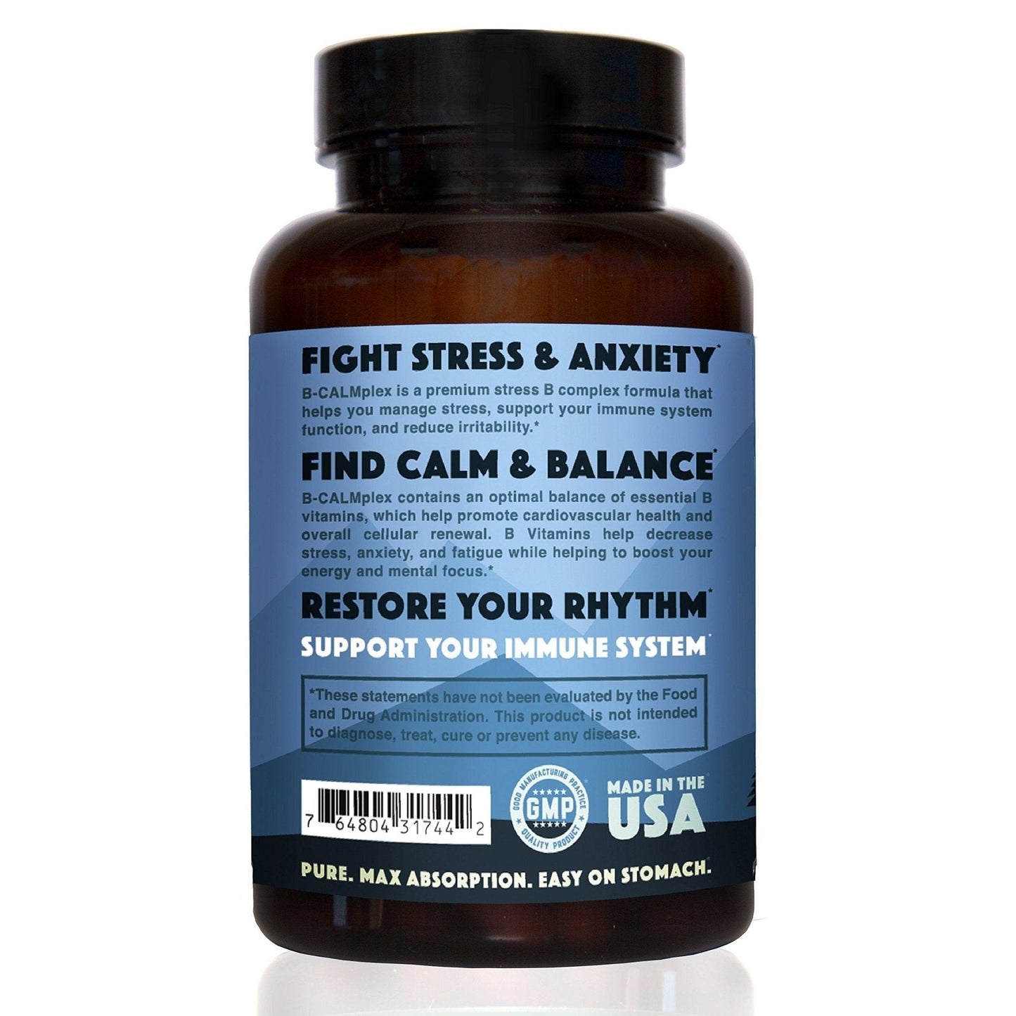 Natural Rhythm B-CALMplex B-Complex Vitamin Supplement, Comprehensive B Vitamin Blend with Methylfolate & B12, 3 Month Supply, 90 Capsules - Maple Wellness Supplements