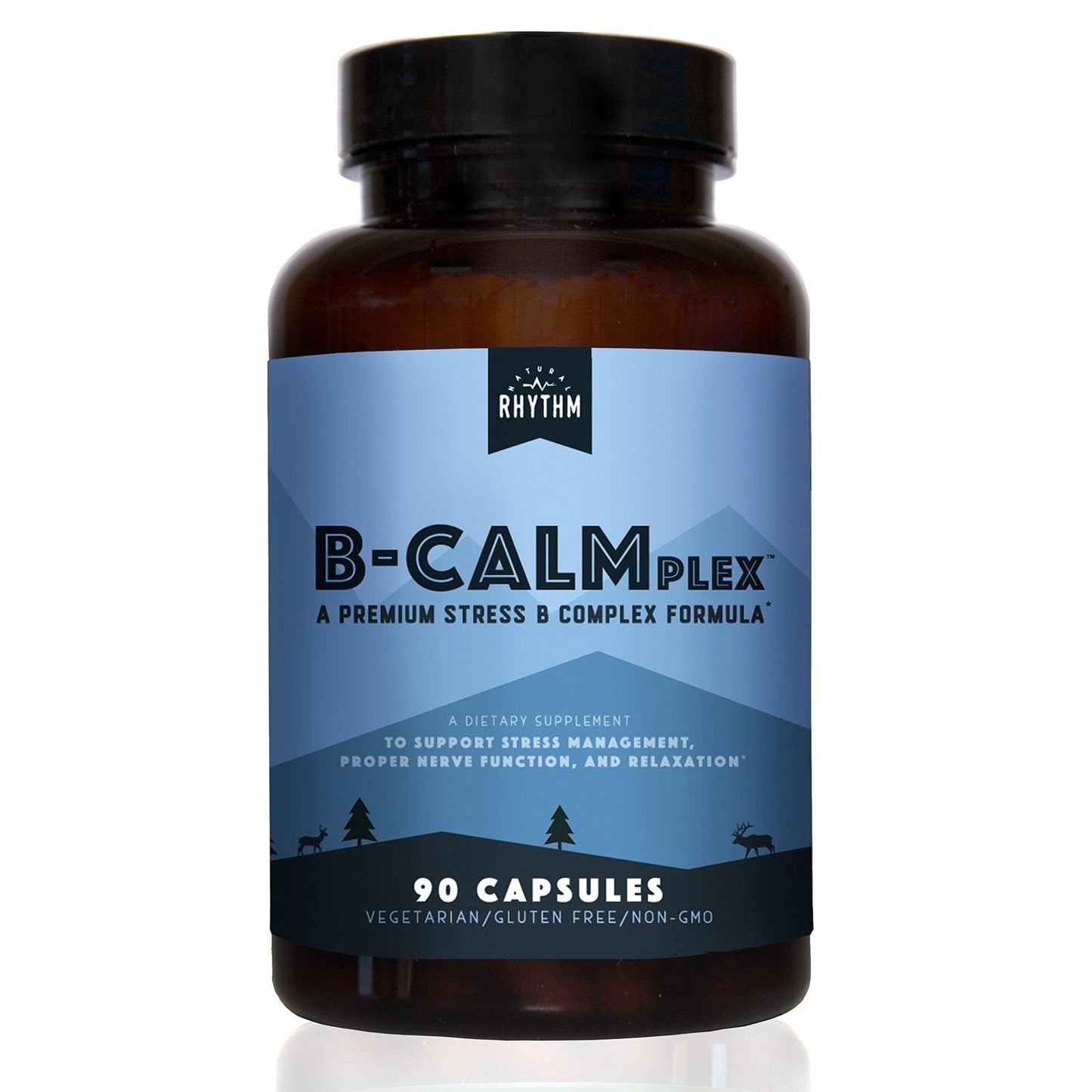 Natural Rhythm B-CALMplex B-Complex Vitamin Supplement, Comprehensive B Vitamin Blend with Methylfolate & B12, 3 Month Supply, 90 Capsules - Maple Wellness Supplements