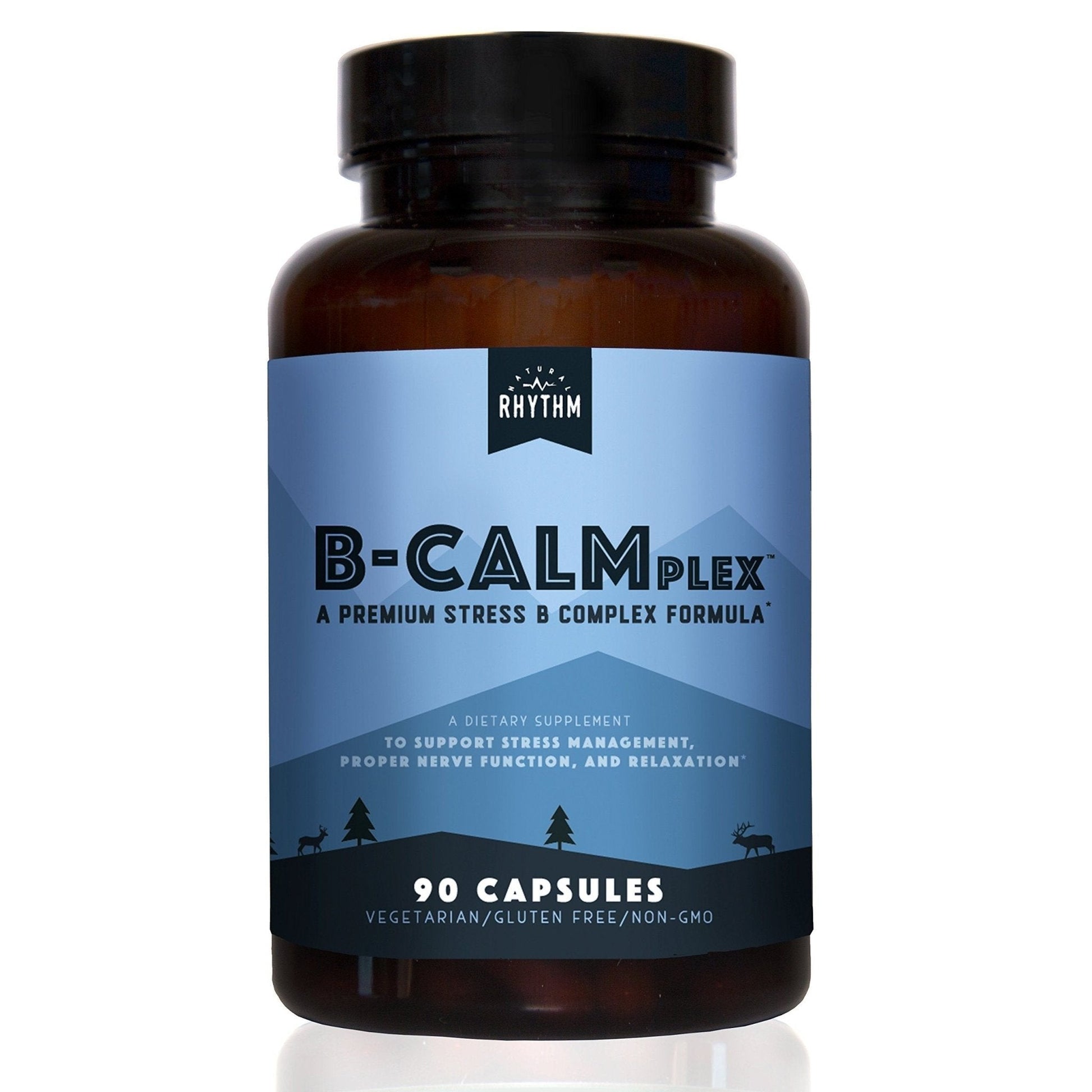 Natural Rhythm B-CALMplex B-Complex Vitamin Supplement, Comprehensive B Vitamin Blend with Methylfolate & B12, 3 Month Supply, 90 Capsules - Maple Wellness Supplements