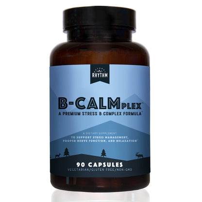 Natural Rhythm B-CALMplex B-Complex Vitamin Supplement, Comprehensive B Vitamin Blend with Methylfolate & B12, 3 Month Supply, 90 Capsules - Maple Wellness Supplements