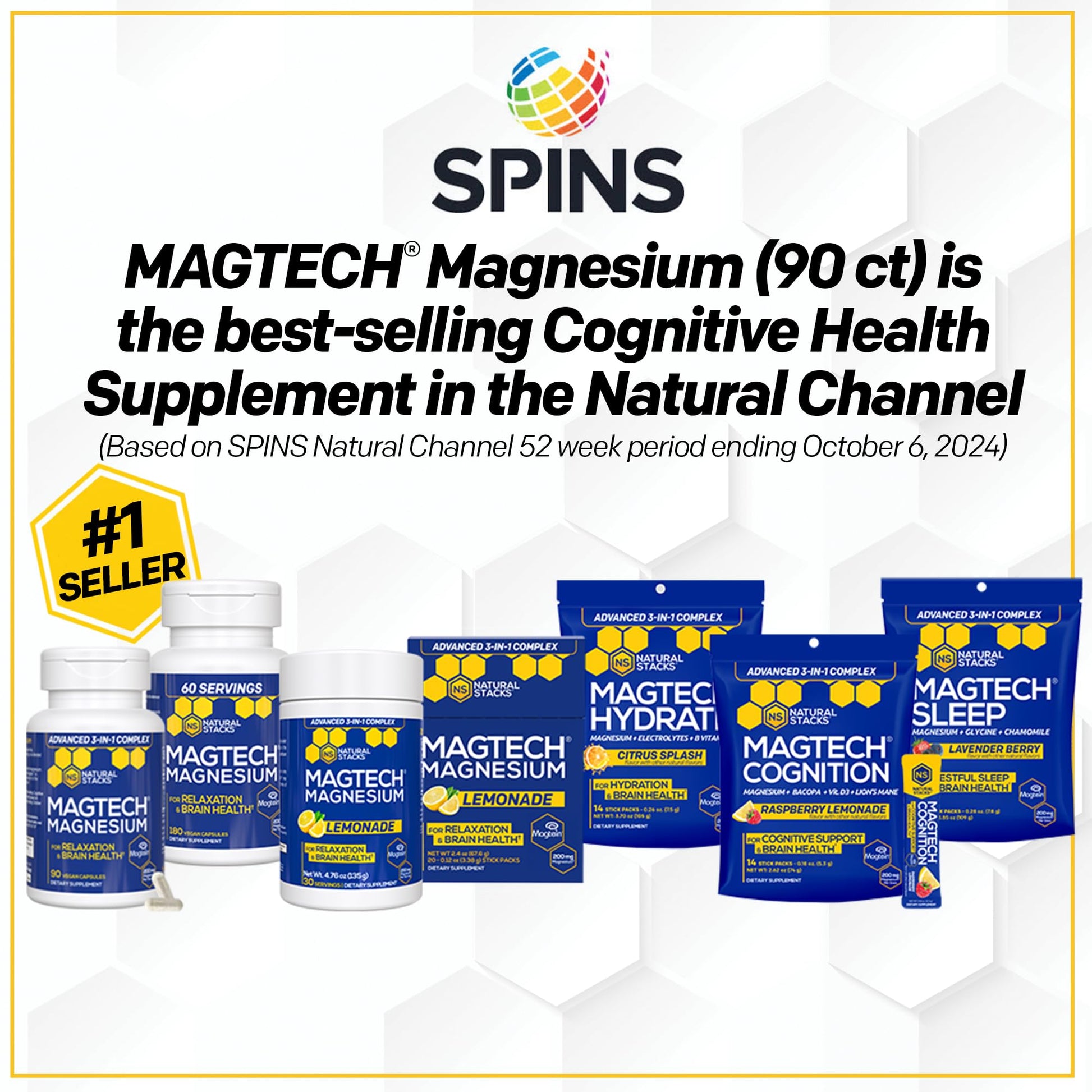 NATURAL STACKS Creatine Monohydrate & Magtech Hydrate Bundle - 2500mg Creatine + 200mg Elemental Magnesium Per Serving - Supports Hydration, Brain Health & Endurance - 44 Total Servings - Maple Wellness Supplements
