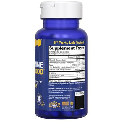 NATURAL STACKS Dopamine Brain Food - 650mg L-Tyrosine Supplement - Dopamine Supplement for Focus & Mental Drive - Supports Mental Energy - Neurotransmitter Support with B Vitamins - 60 Capsules - Maple Wellness Supplements