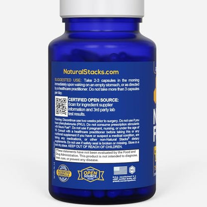 NATURAL STACKS Original NeuroFuel Nootropic Brain Support Supplement - 750mg L-Carnitine & 500mg L-Phenylalanine - Brain Supplement for Memory and Focus* - 75 Focus Pills - Maple Wellness Supplements