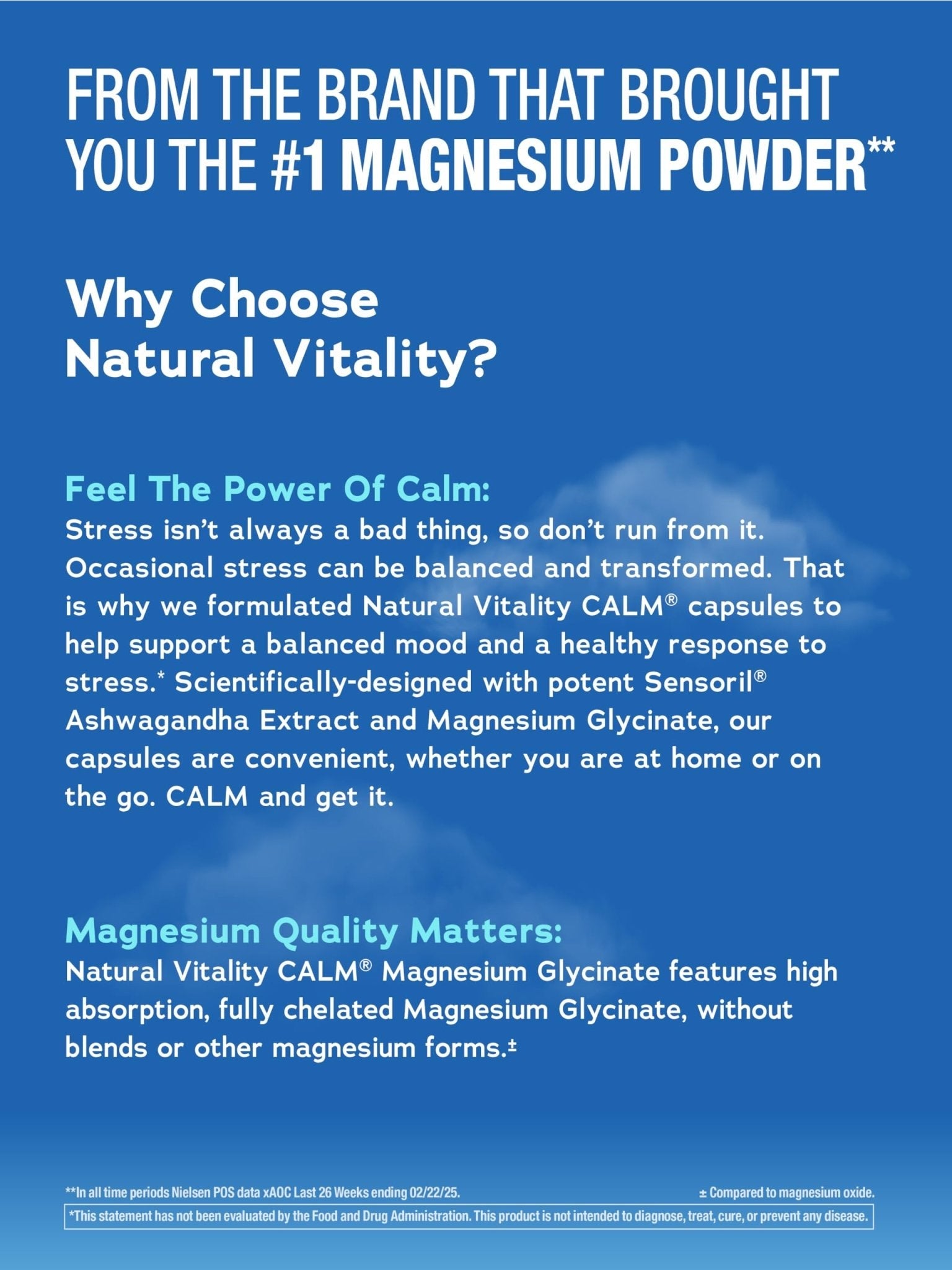 Natural Vitality Calm Ashwagandha + Magnesium Glycinate Capsules | Support for Occasional Stress & Anxiety | Gluten Free Supplement | 90 Count - Maple Wellness Supplements