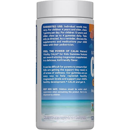 Natural Vitality Calm, Magnesium Citrate Kids Supplement, Stress Relief Gummies, Supports a Healthy Response to Stress - Maple Wellness Supplements