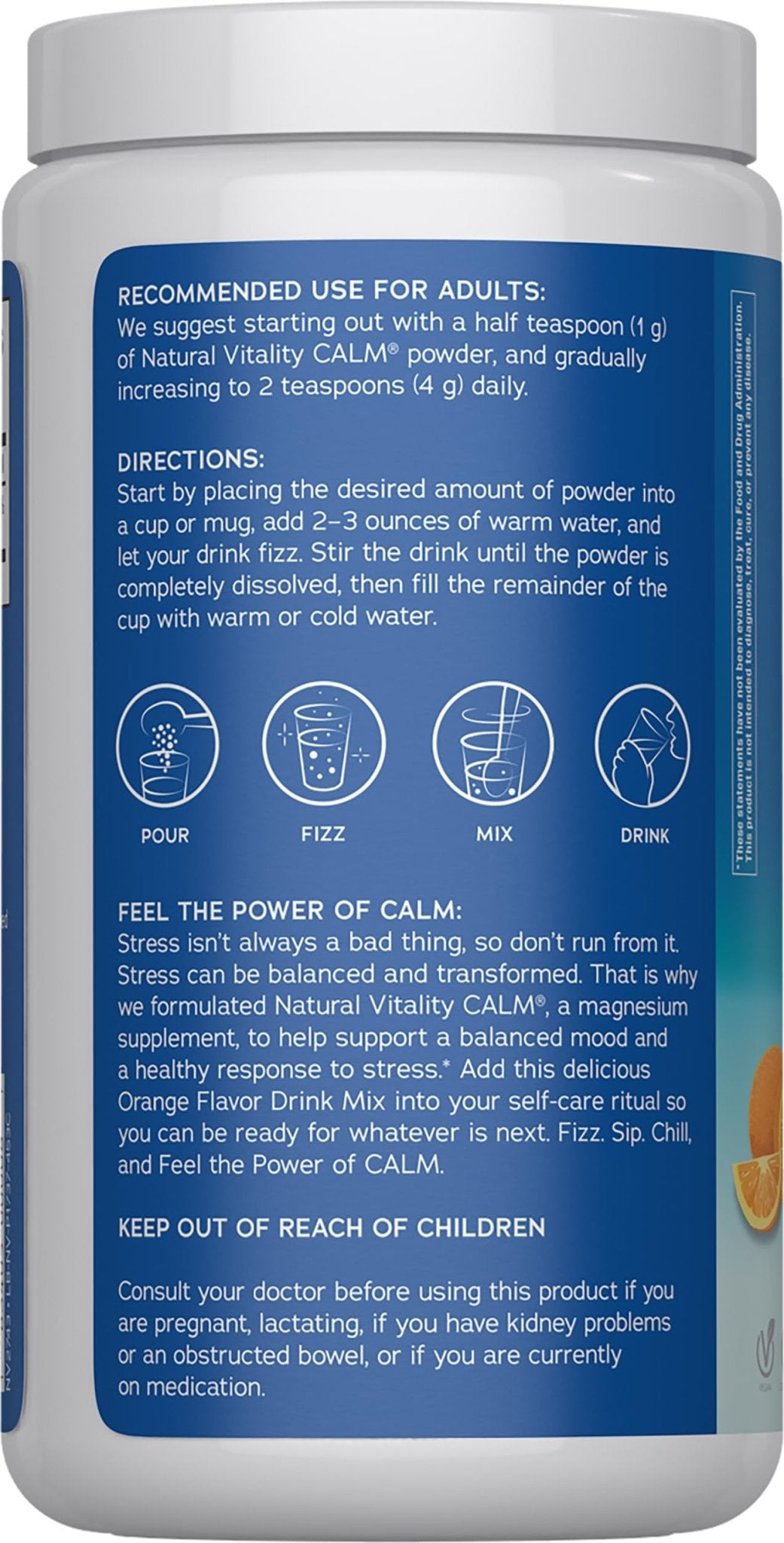 Natural Vitality Calm, Magnesium Citrate Supplement, Anti-Stress Drink Mix Powder, Gluten Free, Vegan - Maple Wellness Supplements