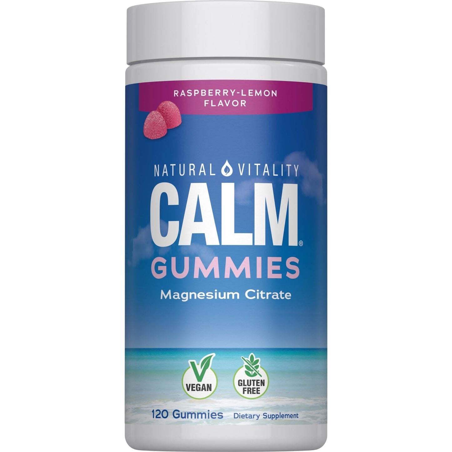 Natural Vitality Calm, Magnesium Citrate Supplement, Stress Relief Gummies, Supports a Healthy Response to Stress, Gluten Free - Maple Wellness Supplements