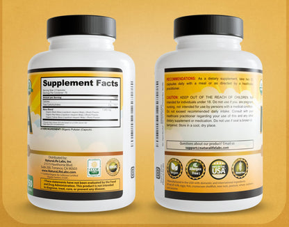 NaturaLife Labs Organic Maca Root – Black, Red & Yellow – 1900 mg per Serving – 150 Capsules – Gelatinized Peruvian Maca - Maple Wellness Supplements