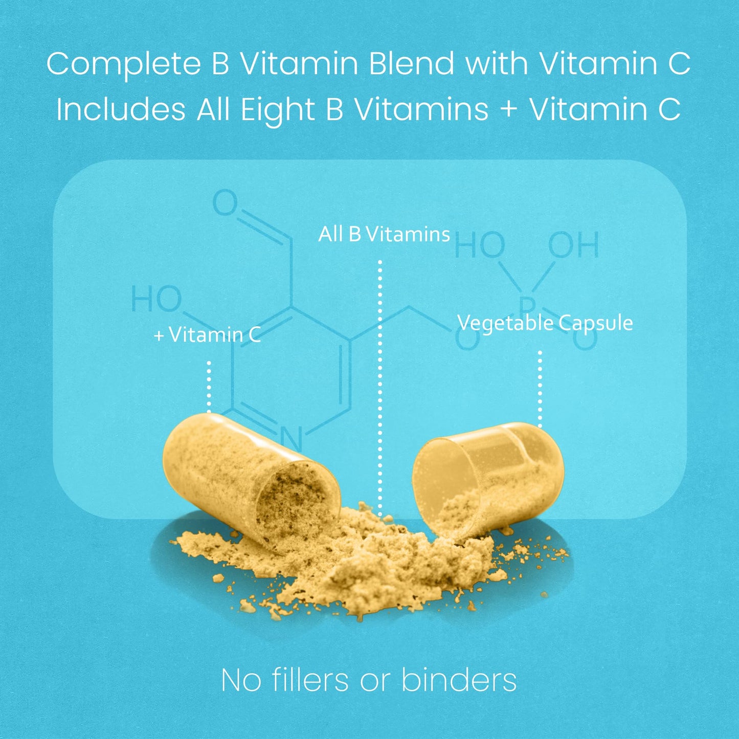 NaturaLife Labs Vitamin B Complex – All B Vitamins Including Active B2, B6, B9 & B12 (Methylcobalamin), Plus B1, B3, B5, B7 & Vitamin C – 100 Capsules - Maple Wellness Supplements
