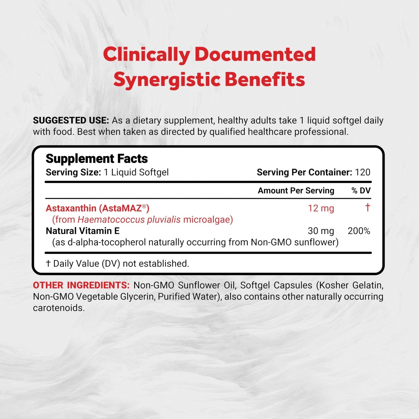 Naturalis New Zealand Astaxanthin (12mg) | Enhanced with Natural Vitamin E | Non-GMO, Soy & Gluten Free | 120 Softgels (4 Month Supply) - Maple Wellness Supplements