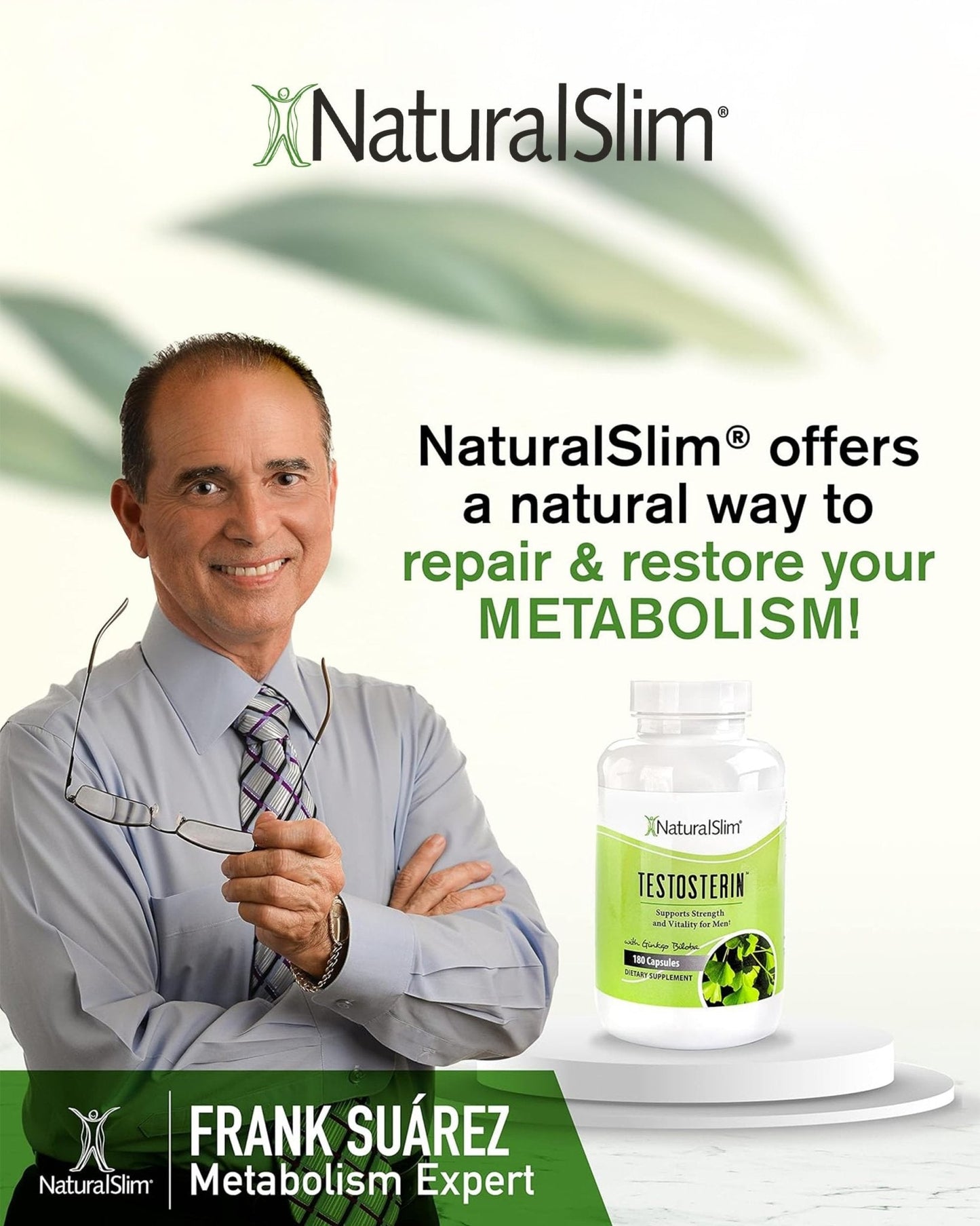 NaturalSlim Natural Booster for Men - Male Enhancing Supplement with Ginkgo Biloba, L Arginine, Zinc, Vitamin B3, & Testofen for Energy, Muscle Builder & Metabolism - 180 Capsules - Maple Wellness Supplements