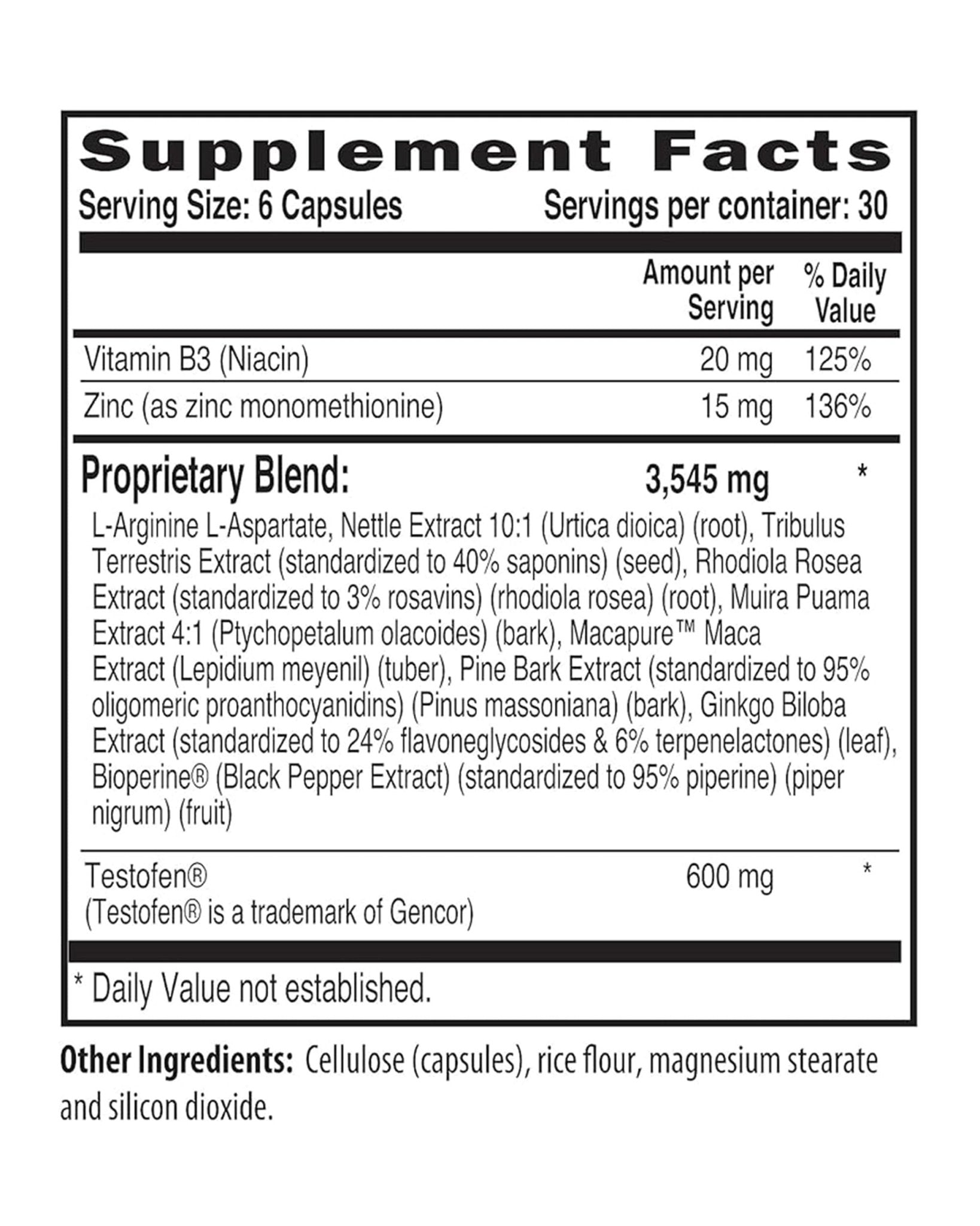 NaturalSlim Natural Booster for Men - Male Enhancing Supplement with Ginkgo Biloba, L Arginine, Zinc, Vitamin B3, & Testofen for Energy, Muscle Builder & Metabolism - 180 Capsules - Maple Wellness Supplements