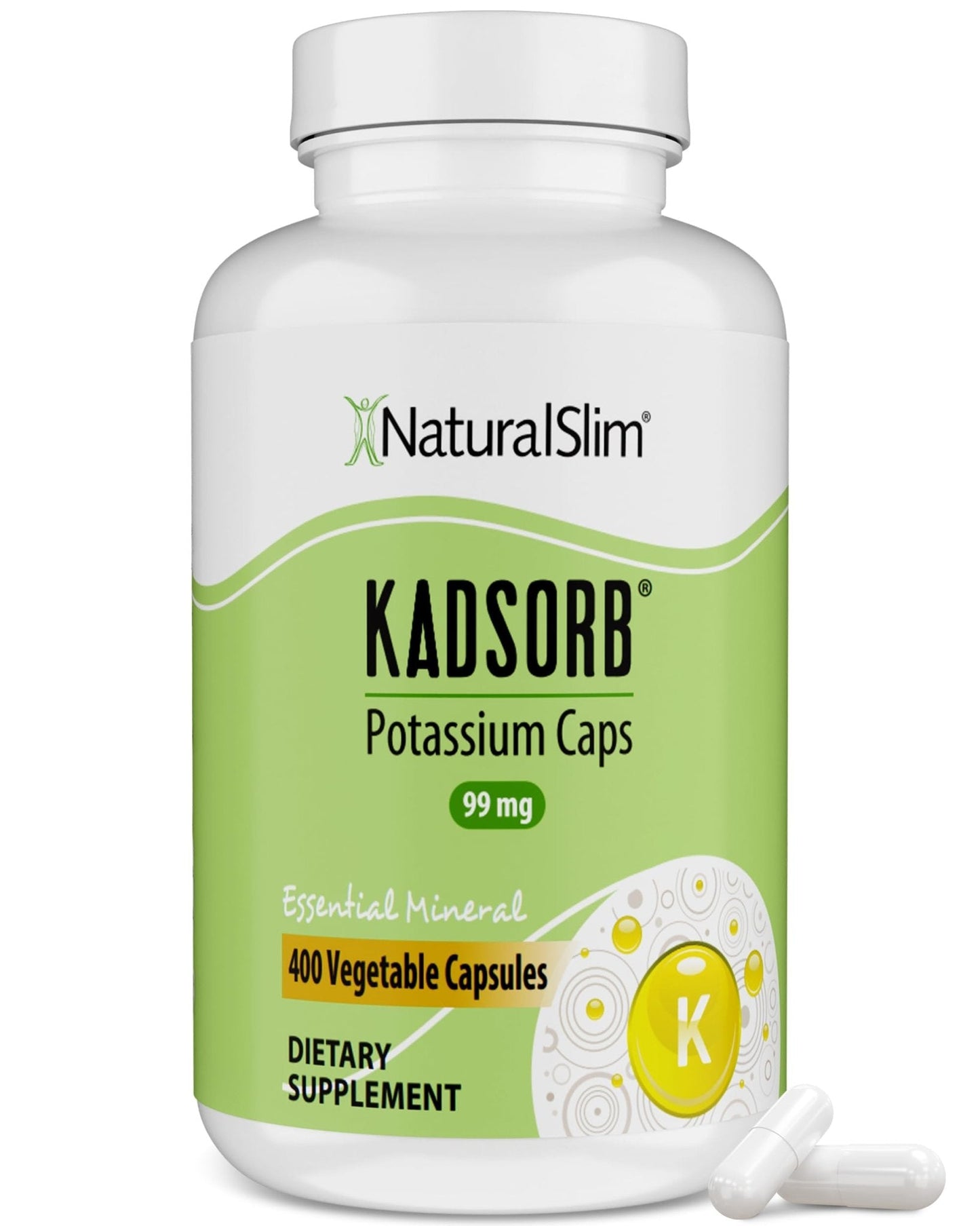 NaturalSlim Natural Potassium Citrate Gluconate 99 mg - Kadsorb Supports Electrolyte Balance & Normal pH - Absorbable Potassium Supplements - Maple Wellness Supplements