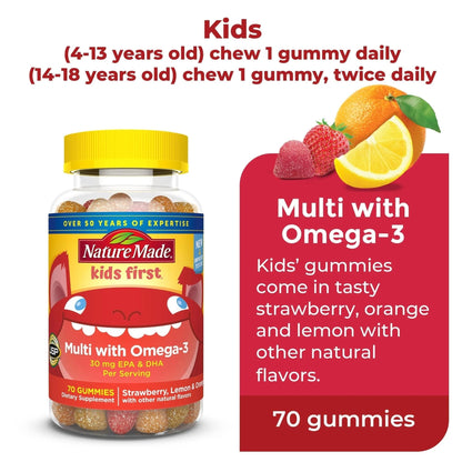 Nature Made Adult & Kids Multivitamin Gummies Combo Pack, Multis with Vitamin C, Vitamin D3, B Vitamins, Zinc, Omega 3 Fish Oil & More - Maple Wellness Supplements