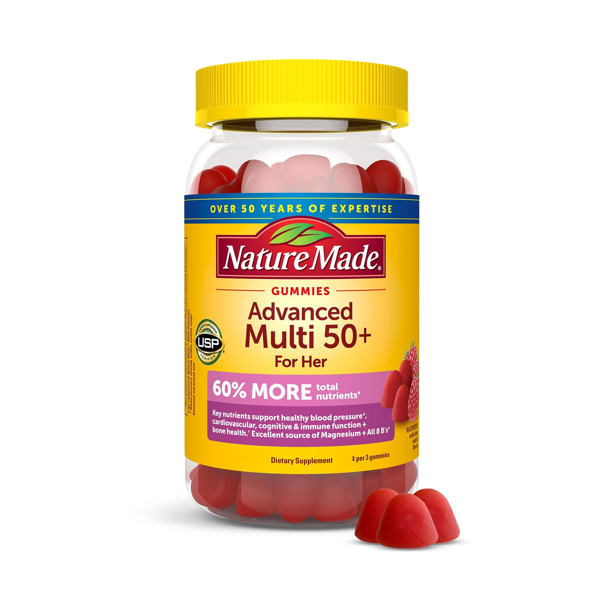 Nature Made Advanced Multivitamin Gummies 50 + for Her, Womens Multivitamins Gummies with Magnesium Citrate, Vitamin D3, Zinc - Maple Wellness Supplements