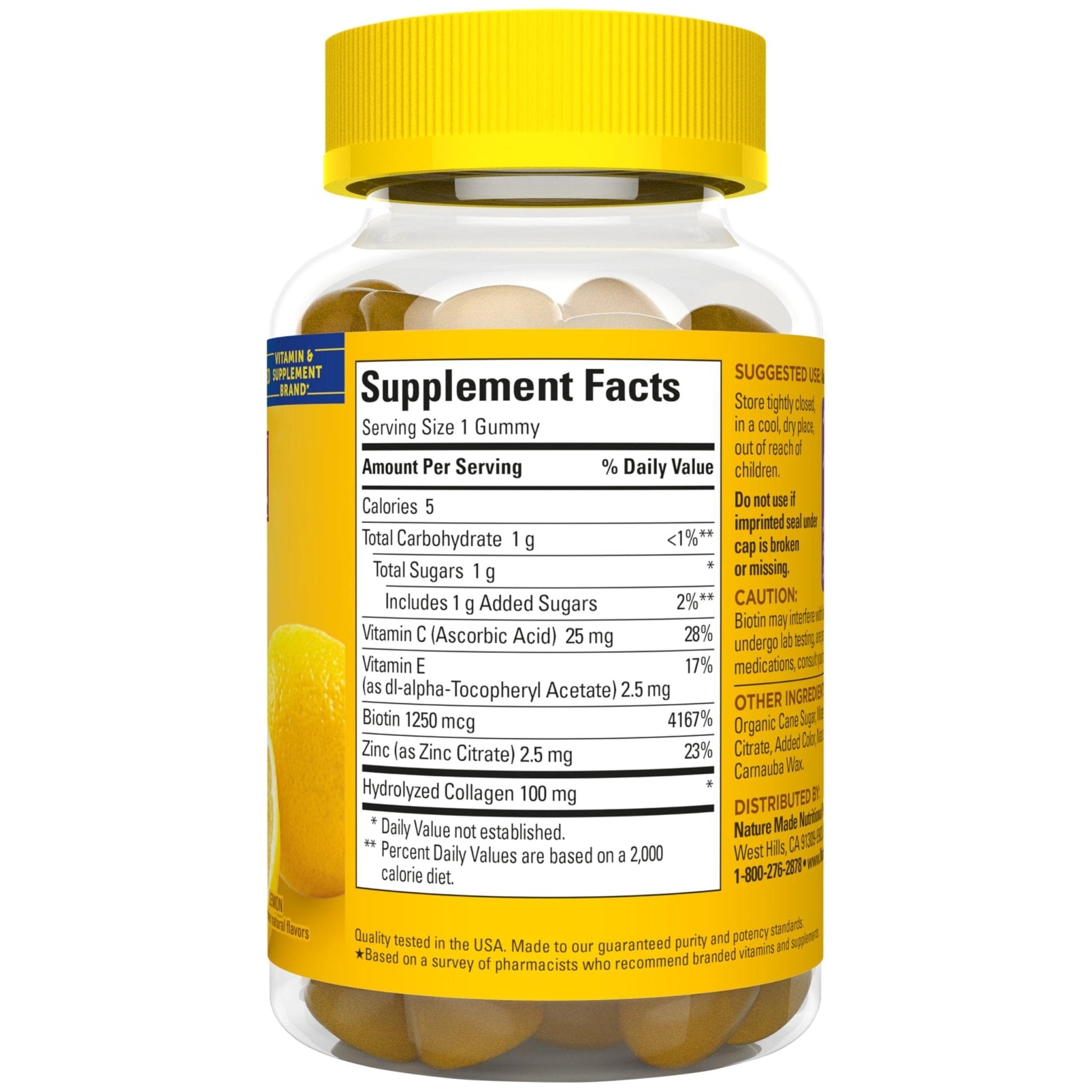 Nature Made Collagen Gummies with Vitamin C, Zinc, Biotin, Hydrolyzed Collagen Peptides for Women and Men - Maple Wellness Supplements