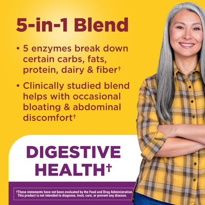 Nature Made Digestive Enzymes 5-in-1 Blend, Digestive Health Support, 90 Chewable Tablets, 30 Day Supply - Maple Wellness Supplements