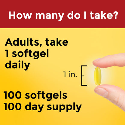Nature Made Flaxseed Oil 1000 mg, Fish Free Omega 3 Supplement, Dietary Supplement for Heart Health Support, 100 Softgels, 100 Day Supply - Maple Wellness Supplements