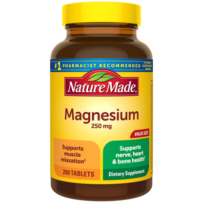 Nature Made Magnesium Oxide 250 mg, Magnesium Supplements for Men and Women, Support for Muscle, Heart - Maple Wellness Supplements
