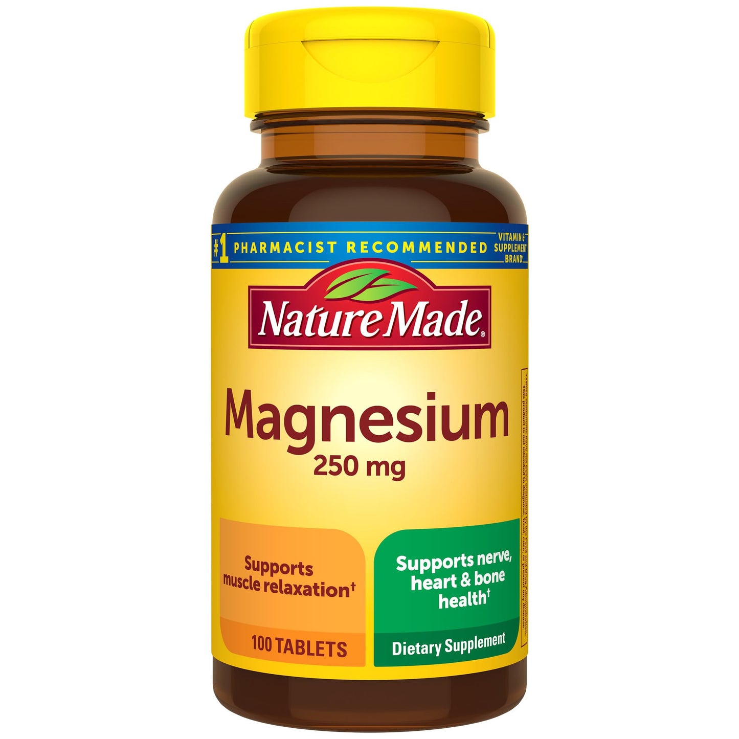 Nature Made Magnesium Oxide 250 mg, Magnesium Supplements for Men and Women, Support for Muscle, Heart, Bone and Nerve Health, 100 Tablets, 100 Day Supply - Maple Wellness Supplements
