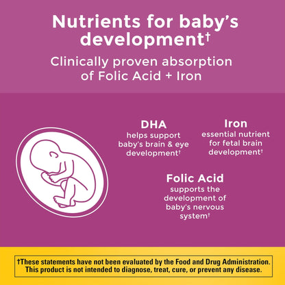 Nature Made Prenatal Vitamins for Women with Folic Acid + DHA, Prenatal Vitamin and Mineral Supplement for Daily Nutritional Support - Maple Wellness Supplements